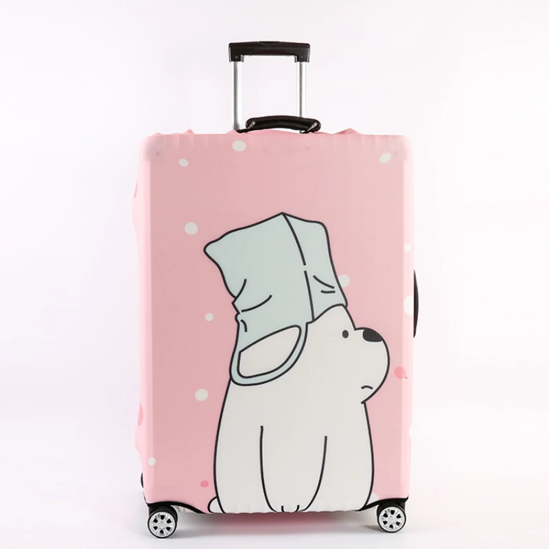 Luggage Protective Cover  Bear Pattern Suitcase Dustproof Cover Trolley Stretch Fabric Case Elastic Travel Accessories images - 6