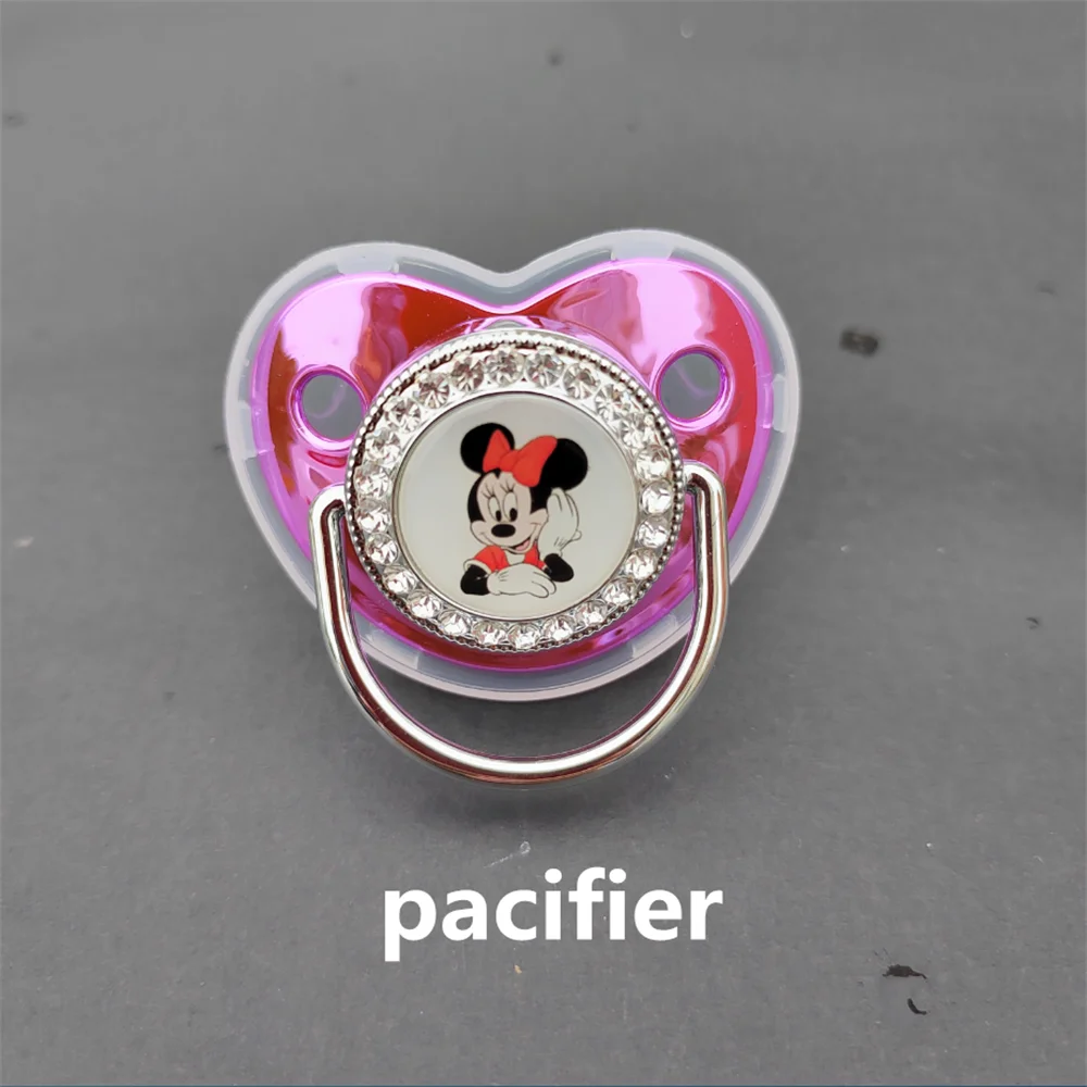 

New Disney Cartoon Image Bling Pacifier BPA Free Silicone Teething Nipples for Babies Newborn Dummy Soothing 0-18M Fast Shipping