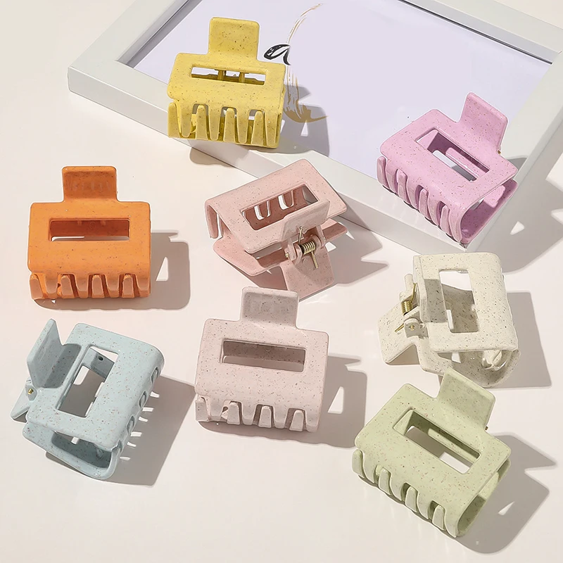 

Fashion Crab Hair Clip Ice Cream Color Square Acetate Acrylic Hair Claw Charm Lady Small Size Hairpins Hair Accessories Women