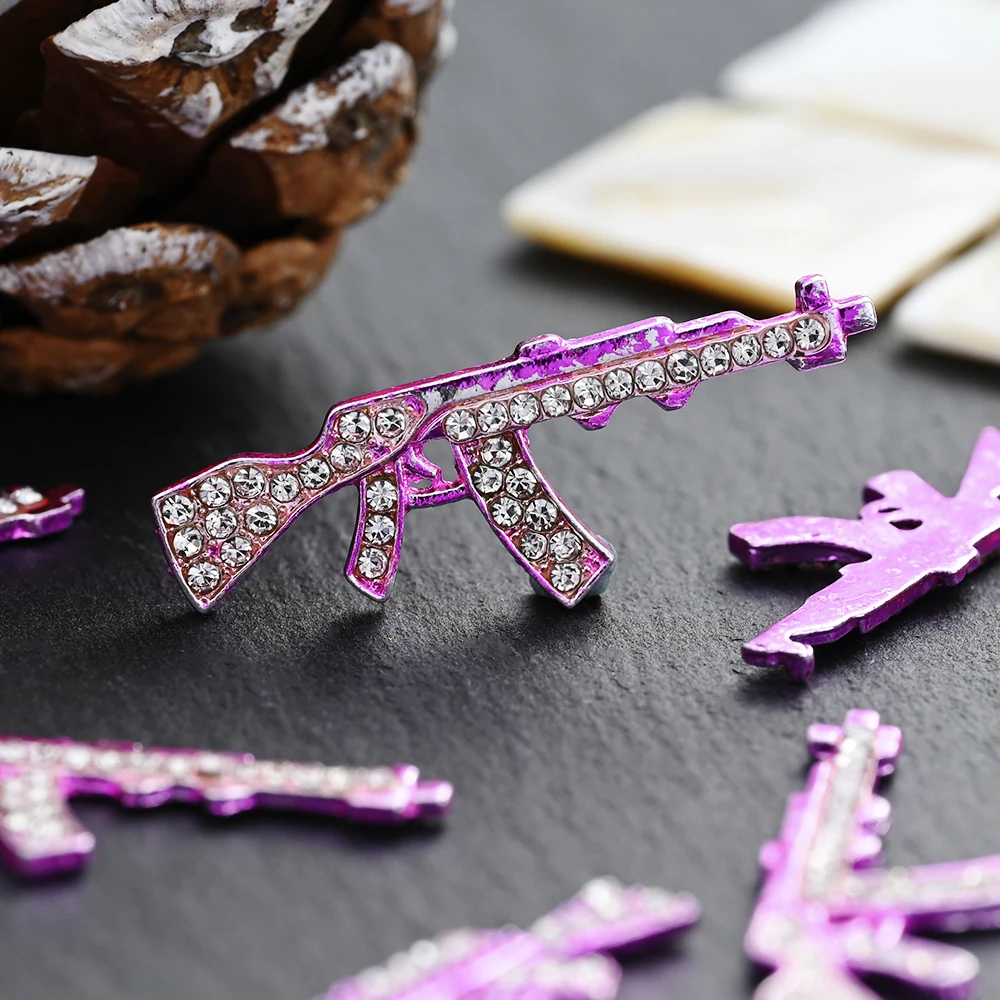 

Luxury Gun Shape Nail Charms Pink Alloy Gun DIY Glitter 3D Nail Art Decorations Jewelry Crafts Rhinestones Manicure Accessories*