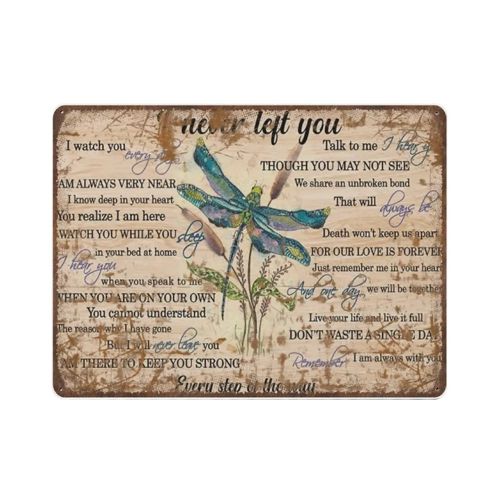 

Жестяной знак из толстого металла в стиле ретро-Я никогда не ушел-я каждый день тебя наблюдаю-разговариваю со мной, я тебя слышу-каждый день ...