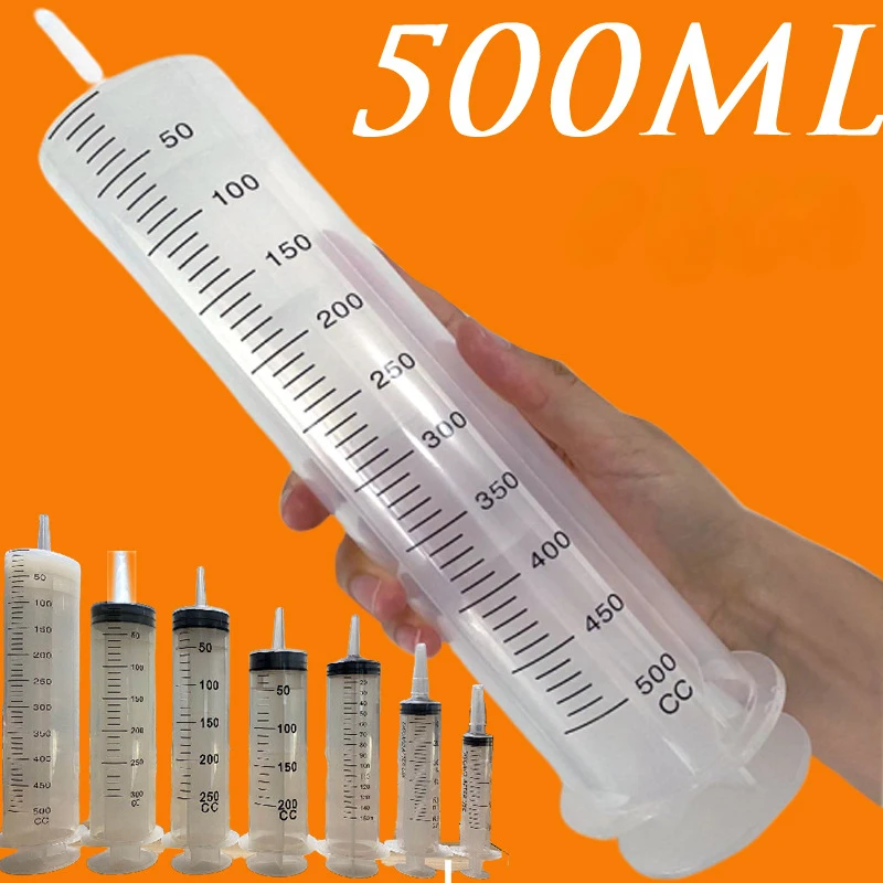 

Large Capacity Syringe 20-500 Ml Syringes Reusable Pump Measuring 1m Tube Feeding Ink Big Syringe Seringa Seringue Pet Supplies