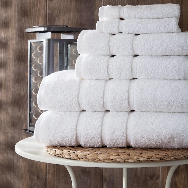 

Luxury Turkish Cotton White Bath Towels Set of 6- Bathroom Towels - Turkish Bath Towel Set for Bathroom
