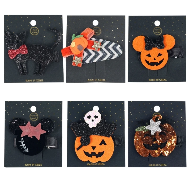 

Fashionable Hairpin Bowknot Hair Clip Hair Barrettes with Funny Pumpkin Pattern