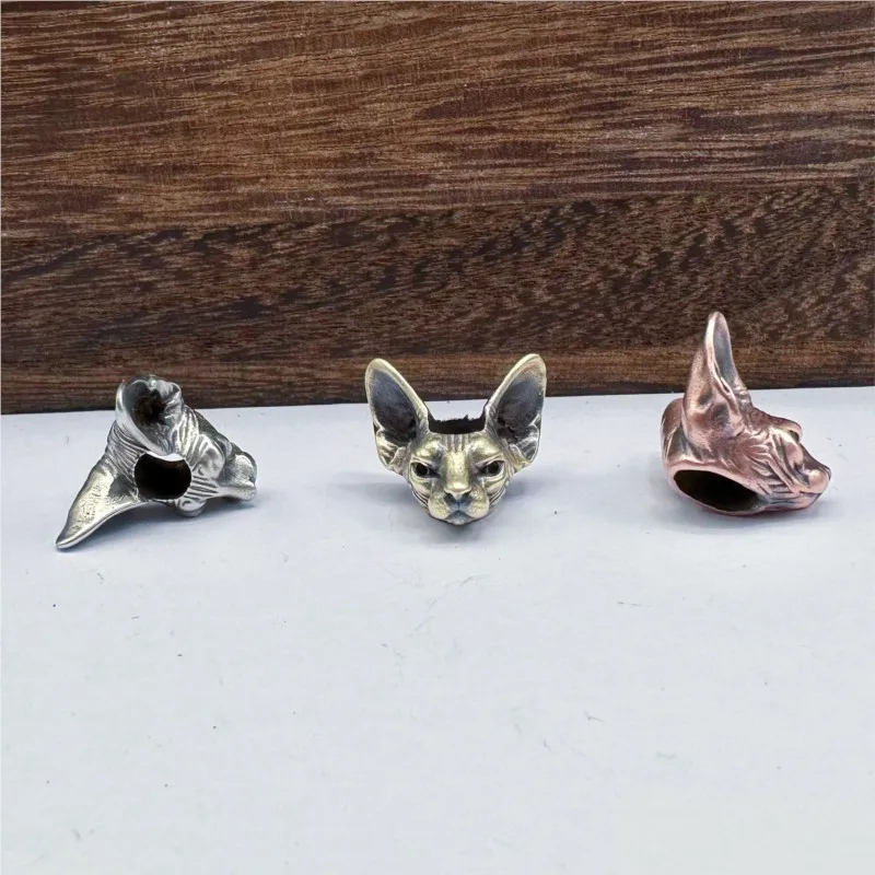 XM-funny Sphinx cat knife pendant brass pendant DIY string pendant umbrella rope pendant outdoor EDC tools accessories