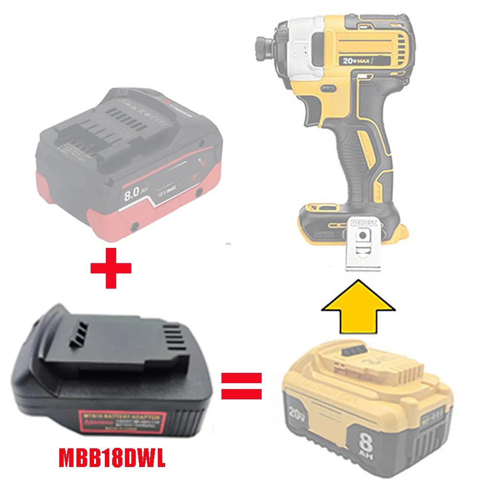 Адаптер конвертер MBB18MTL MBB18DWL MBB18HTL для батареи Metabo Makita DeWalt Bosch и Milwaukee