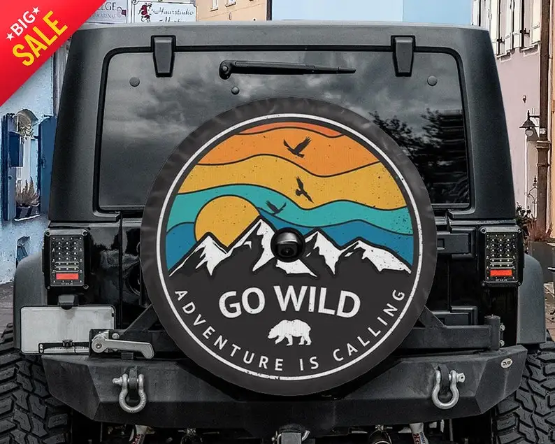 

Adventure Is Calling, Go Wild Personalized Gifts, Car Accessories For Women, Car Accessories, Spare Tire Cover,