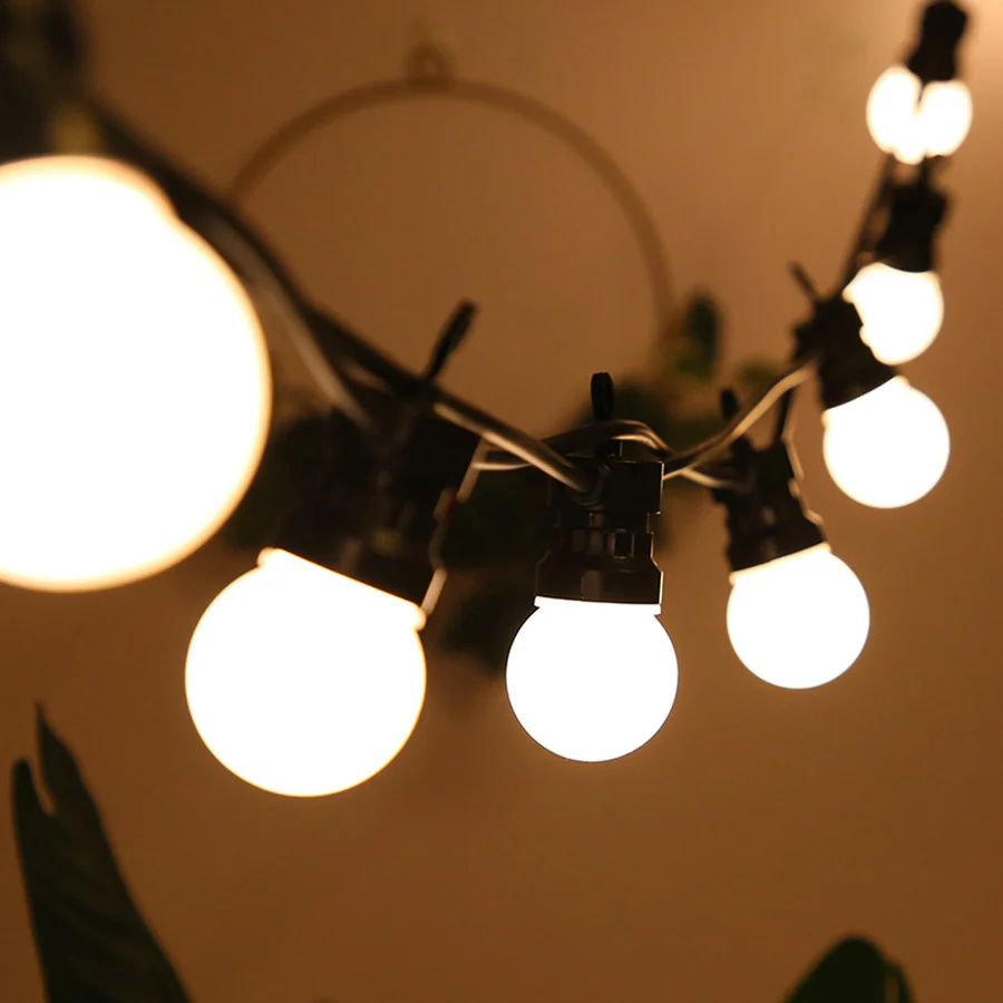 

10/20/30LED G50 Globe Patio String Light Outdoor Festoon Bulb Fairy Light Christmas Garland Light For Garden Tree Backyard Decor