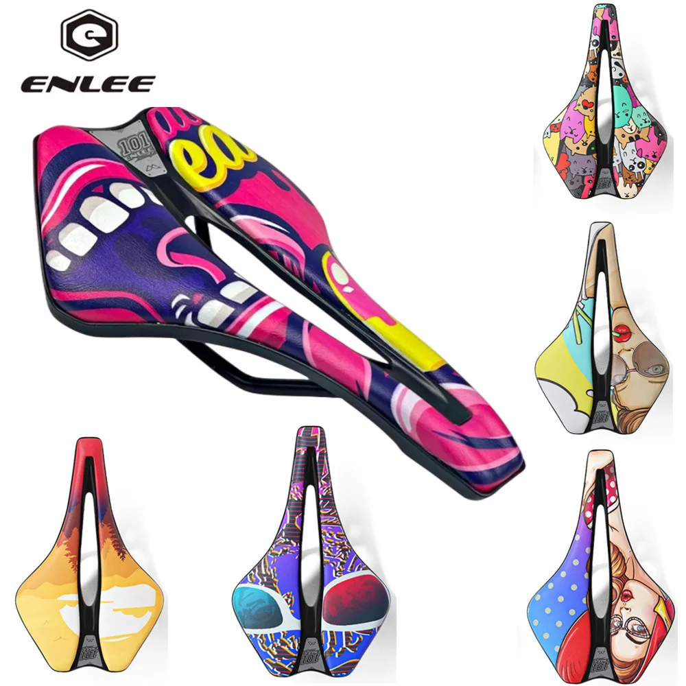 

Ультралегкое дышащее Полноразмерное седло ENLEE, 12 стилей, подушка для шоссейного седла, запчасти для гоночного велосипеда