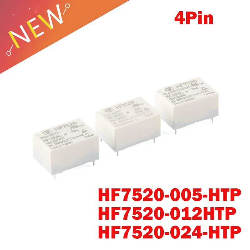 100% новое реле HF7520 005-HTP HF7520 012-HTP HF7520 024-HTP Φ HF7520 012 HTP 9V 12V 4PIN 16A