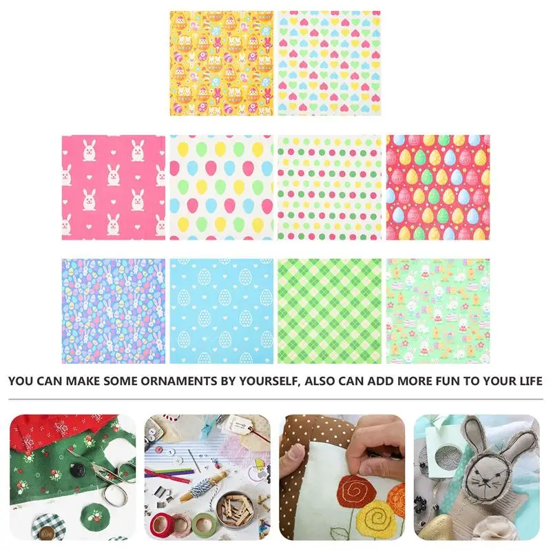 

10pcs Easter Themed DIY Craft Fabrics DIY Craft Fabrics Sewing Craft Materials