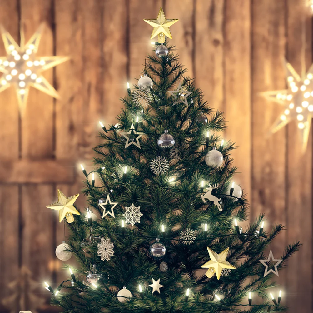 

Christmas Tree Star Toppers Mini Golden Star Xmas Tree Finals Small Christmas Tree Decoration Xmas Winter Holiday Supplies