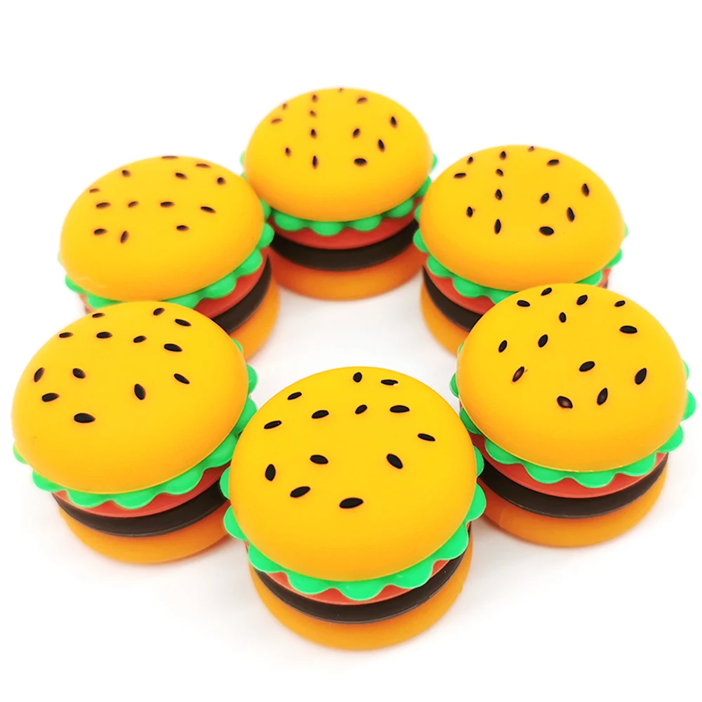 

30Pcs Hamburger Shape Jars 5ml Silicone Jar Nonstick Container Bottle Makeup Case Cream Storage Box Cosmetic Smoking Accessories