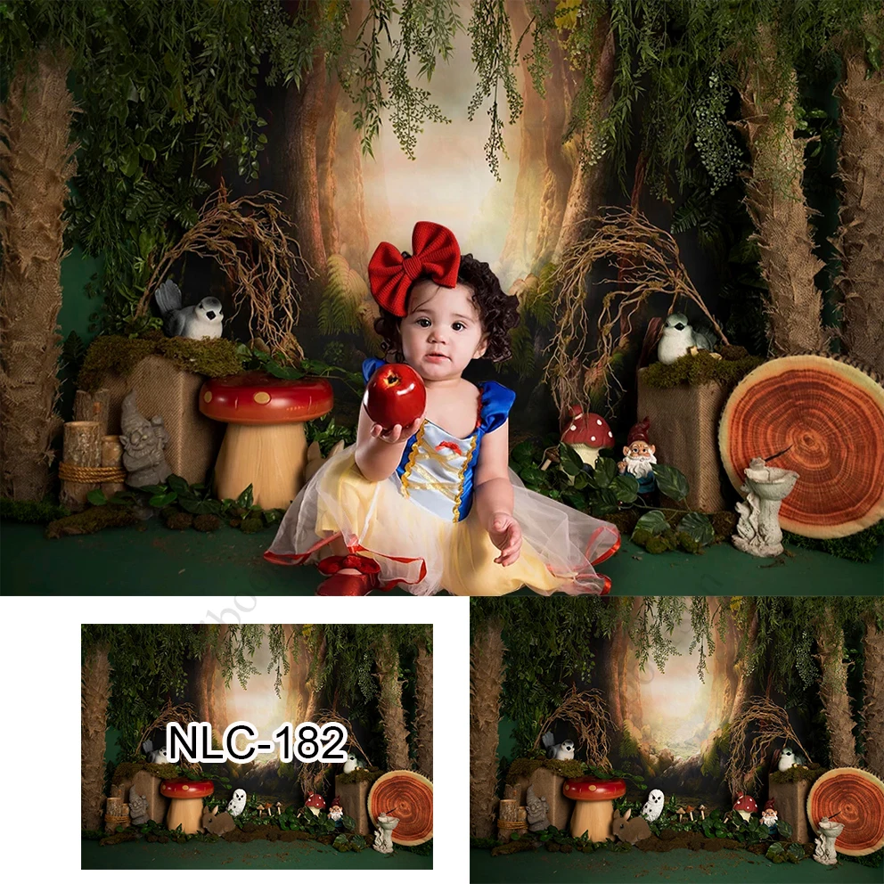 

Birthday Photography Backdrops Mushroom Fairy Tale Wonderland Baby Shower Cake Smash Photo Background Newborn Photocalls