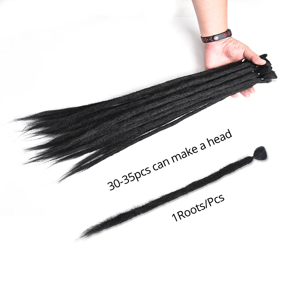 Synthetic 20'' Handmade Dreadlocks Hair Extensions Gothic Natural Soft Crochet Hair Punk Hippie Rock&Roll Braiding Hair Unisex