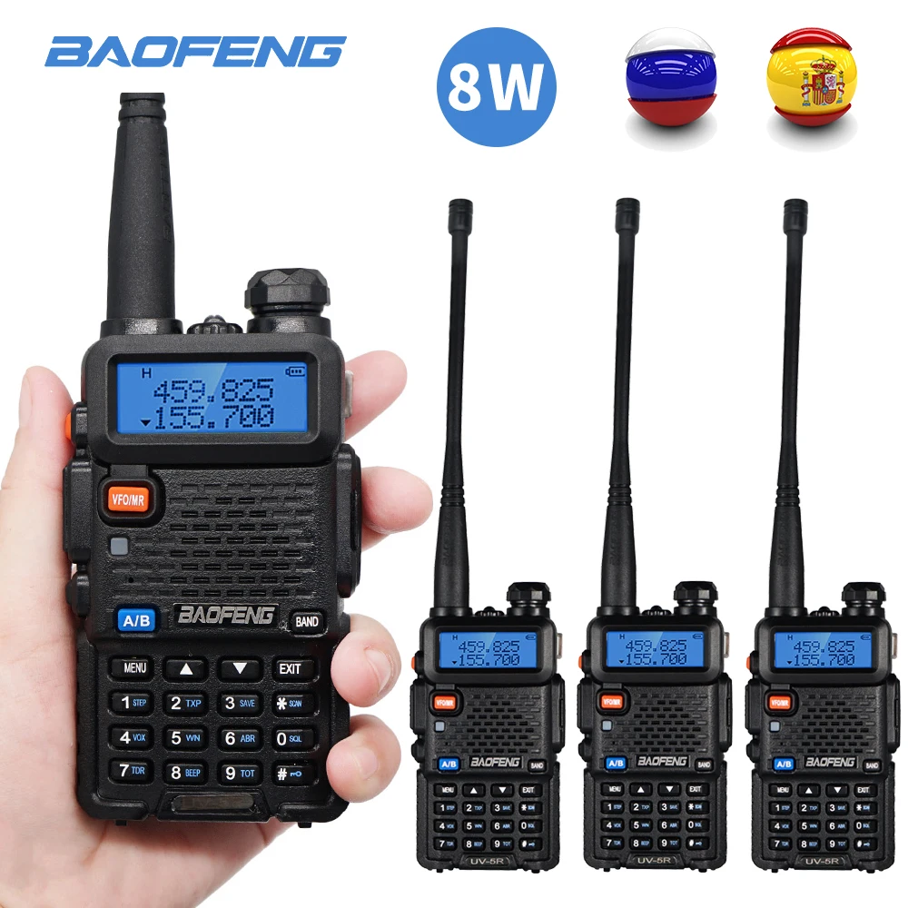 

3/4pcs Original Baofeng UV-5R Walkie Talkie VHF UHF Dual Band HF Transceiver Long Range Walky Talky for Hunting 10KM Ham Radio