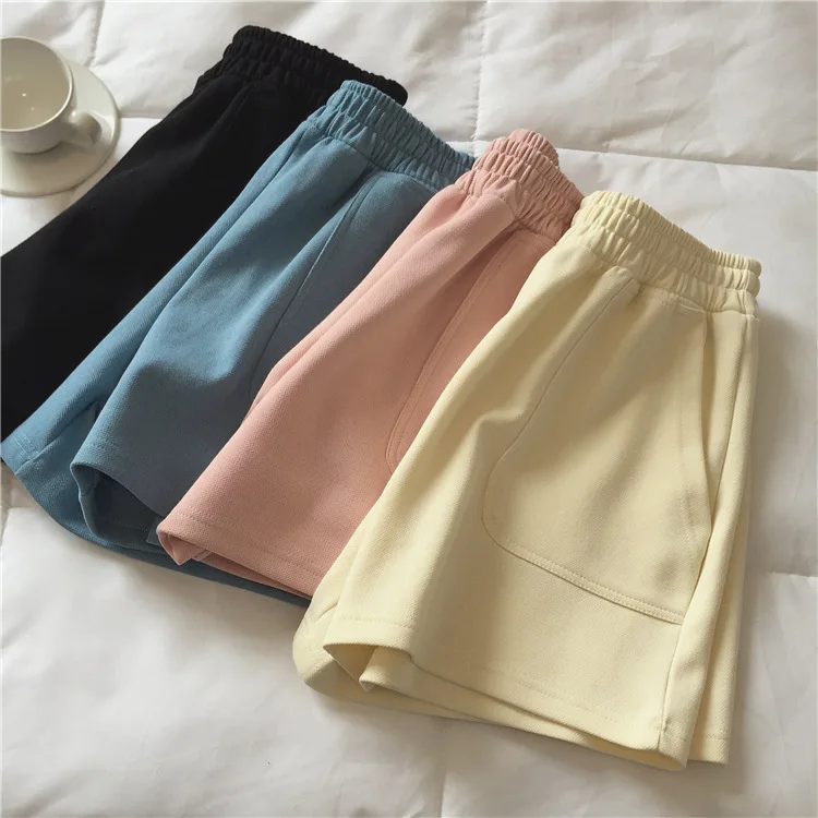 Yasuk Spring Summer Fashion Sporty Casual High Waist Slim Loose Shorts Pants Sweet Cool Girl Soft Solid Versatile 2Pcs