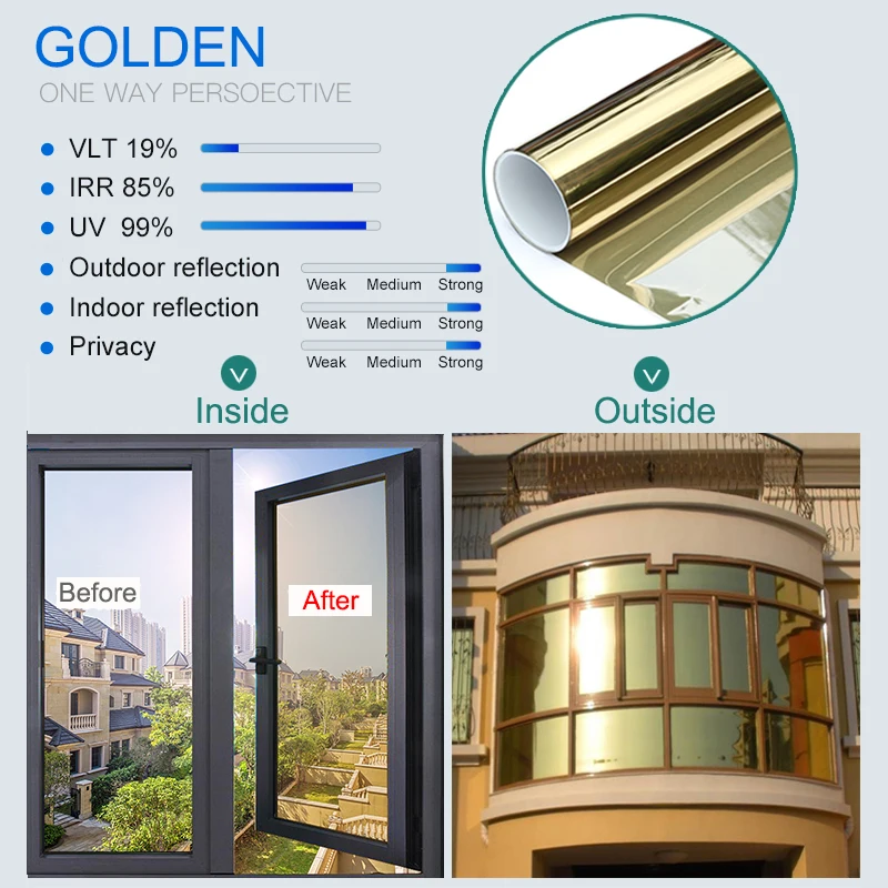 76 см конфиденциальность одностороннее зеркало пленка здание домашний офис окно