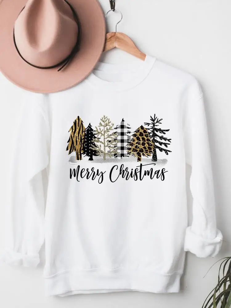 

Leopard Trend Tree Cute 90s Women Christmas Clothes Clothing Festival Graphic Pullover Merry Cartoon Fashion Female Sweatshirts