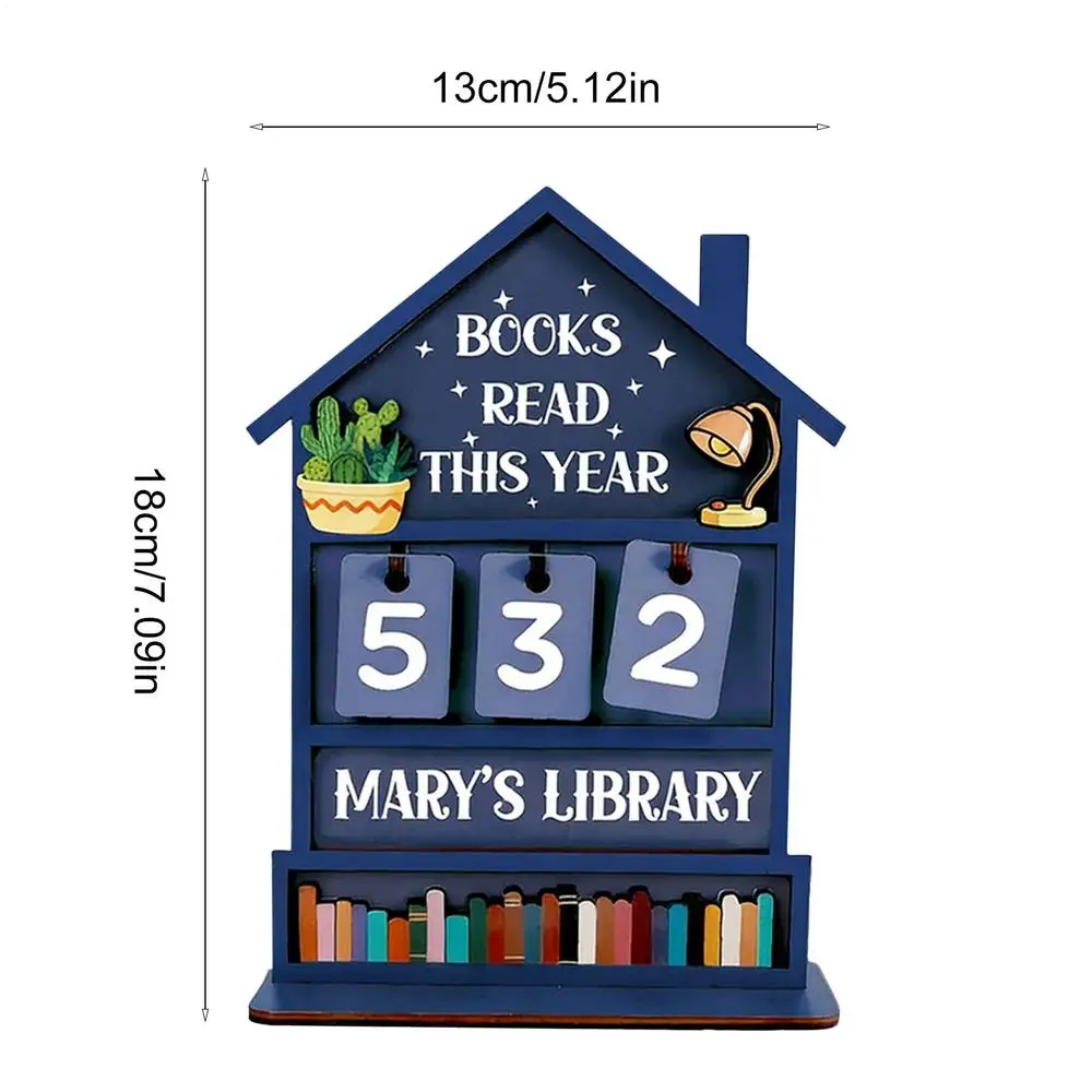 

Деревянный счетчик прочитанных книг: ежегодный трекер для книг, ручной трекер для чтения, дисплей для отслеживания прочитанно...