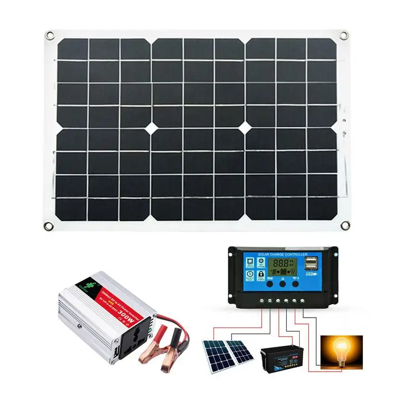 

Solar Generator With Panels Included Solar Charge Controller With 18W 12V Solar Panel AC Outlets Solar Generator Power Inverter