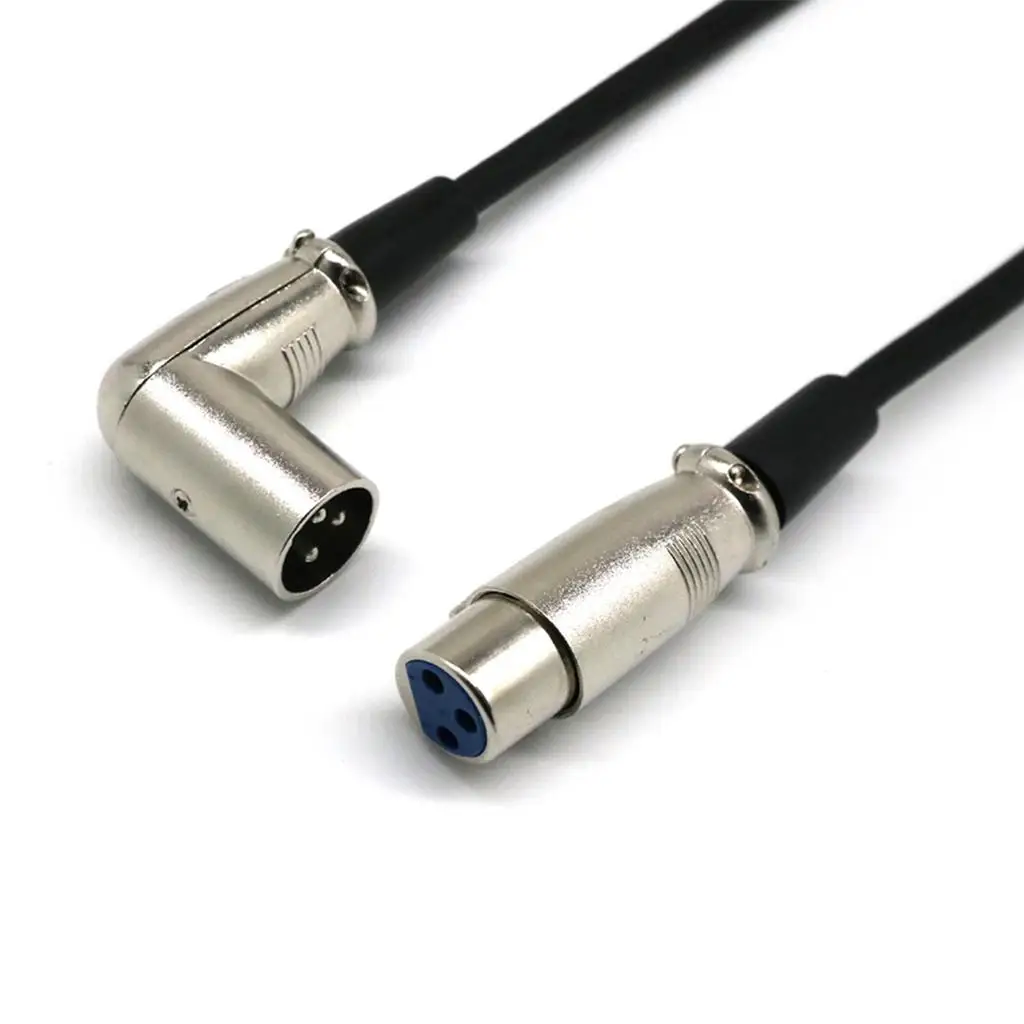 XLR 3-контактный аудиоудлинительный кабель для микрофона папа-мама серебристый