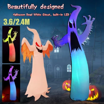 Halloween Inflatable Ghost Outdoor Blow Up Scary Ghost with Led 12ft Creepy Ghost Indoor Outdoor Halloween Decoration Props 1