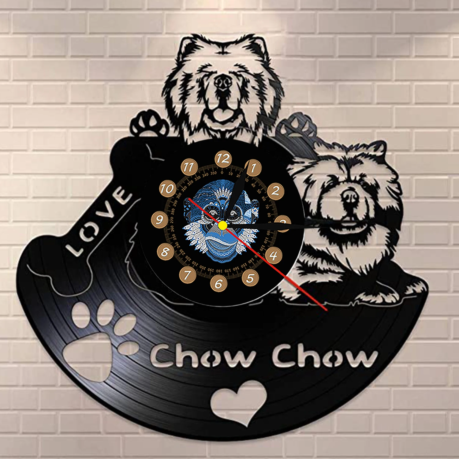 

Настенные часы с виниловой пластиной, виниловые с собачьей породой, силуэтами, тенями, для подарка любимому питомцу