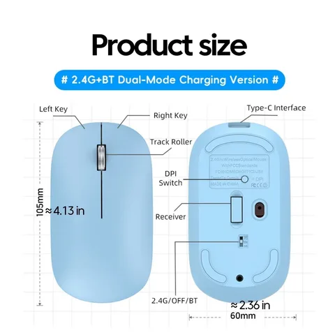 Беспроводная перезаряжаемая мышь kebidumei Bluetooth