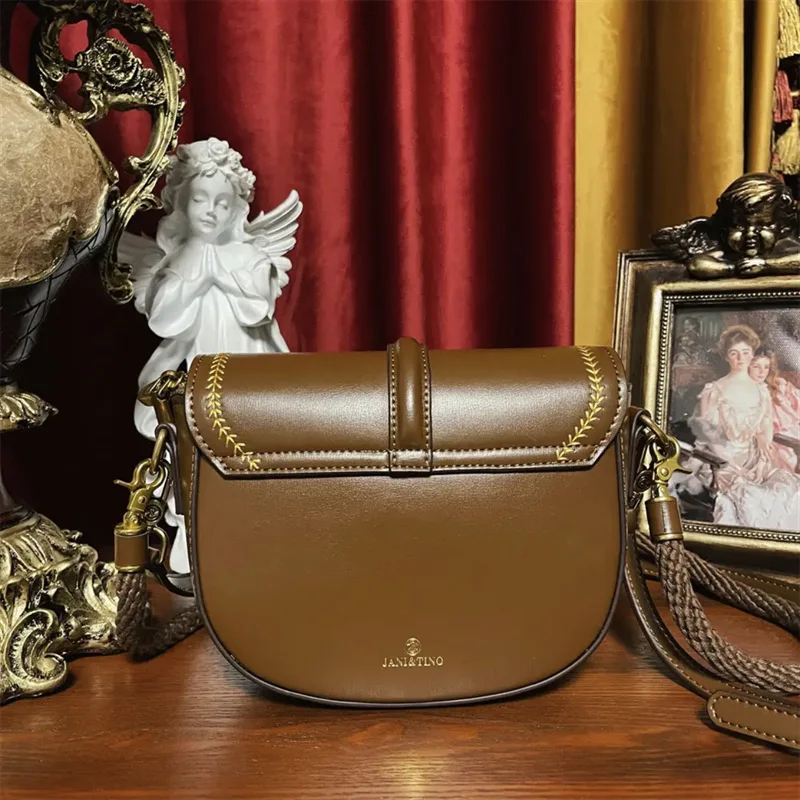 Luxury Brand Contrast Saddle Bag Women's Bag 2023 New High-class Buckle Underarm Bag Single-shoulder Messenger Ba Sac