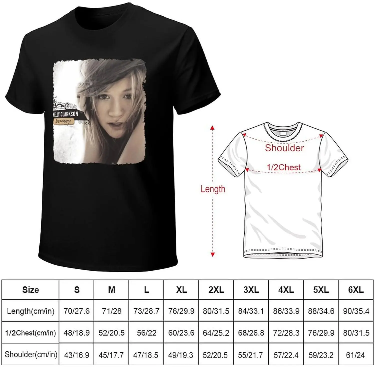 Футболка Kelly Music Clarkson мужские летние топы с круглым вырезом и коротким рукавом для