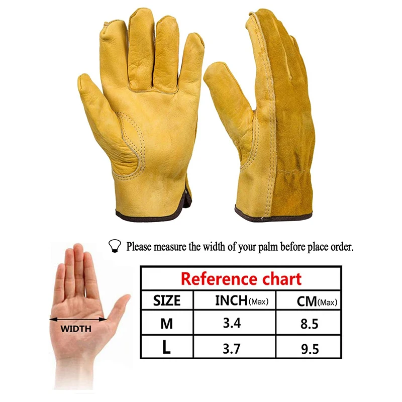

Garden Gloves Thorn Proof, 2 Pairs Heavy Duty Garden Gloves, Flexible and Durable Leather Work Gloves for Men Women