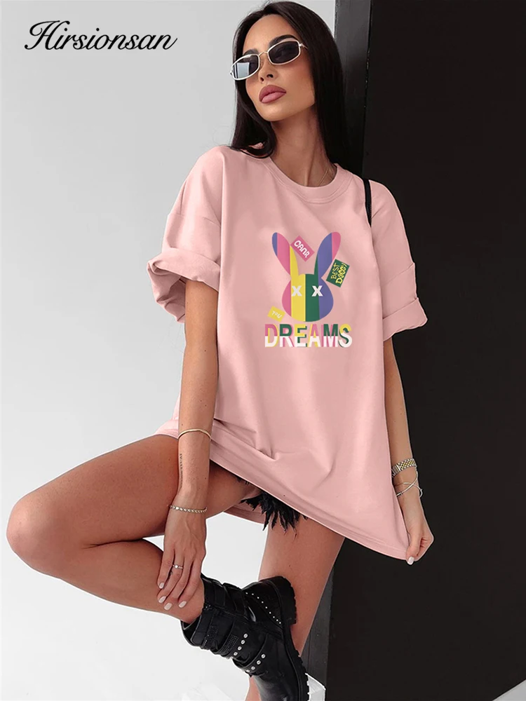 Hirsionsan женская повседневная футболка с коротким рукавом круглым вырезом и