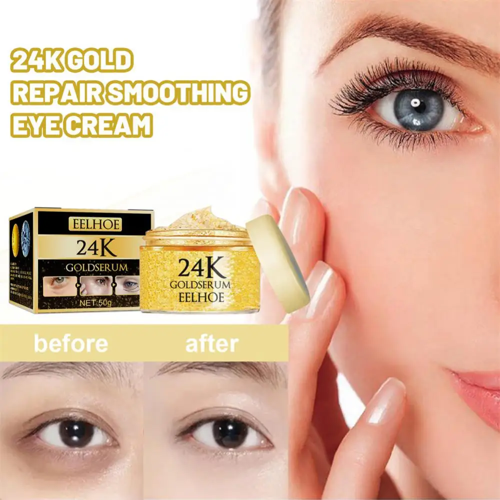 

24K Gold Eye Cream Collagen Anti Wrinkle Anti Aging Remove Dark Circles Eye Bags Lift Firm Moisturizing Brightening Skin Care