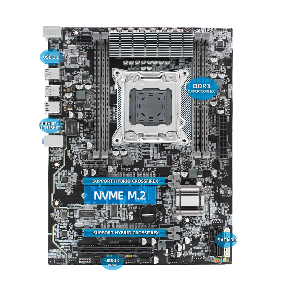 

MACHINIST X79 LGA 2011 Motherboard Support Intel Xeon E5 v1&v2 CPU Processor DDR3 REG ECC RAM X79 VER:2.24F ATX Mainboard
