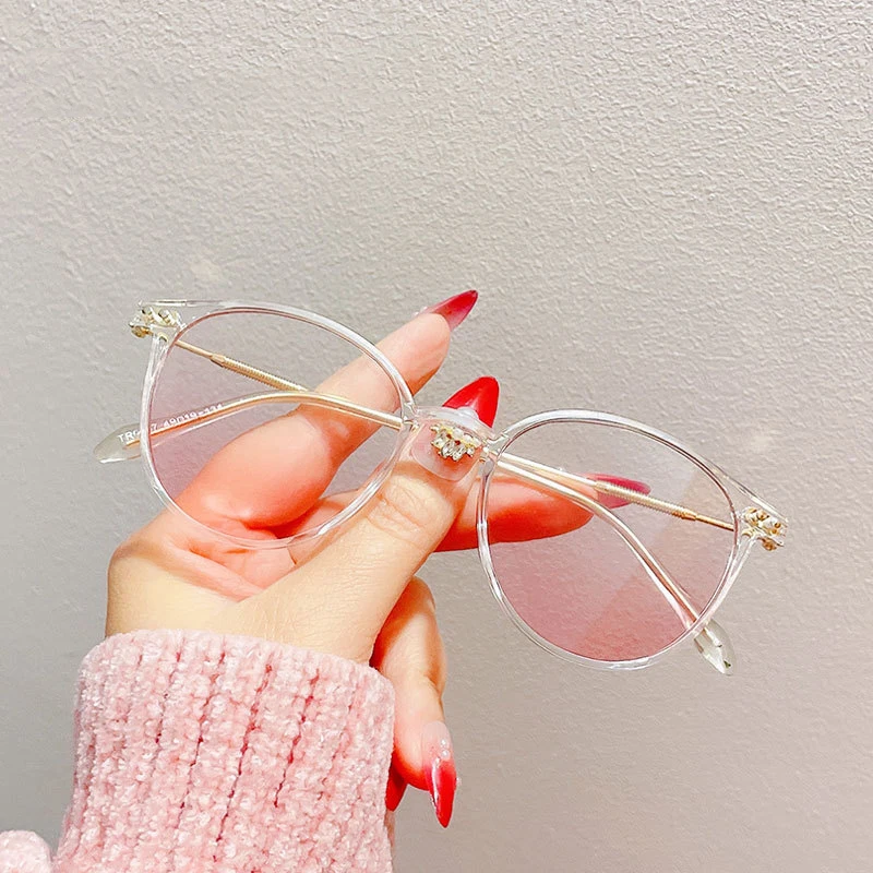 Круглая маленькая оправа с защитой от синего света очки для близорукости