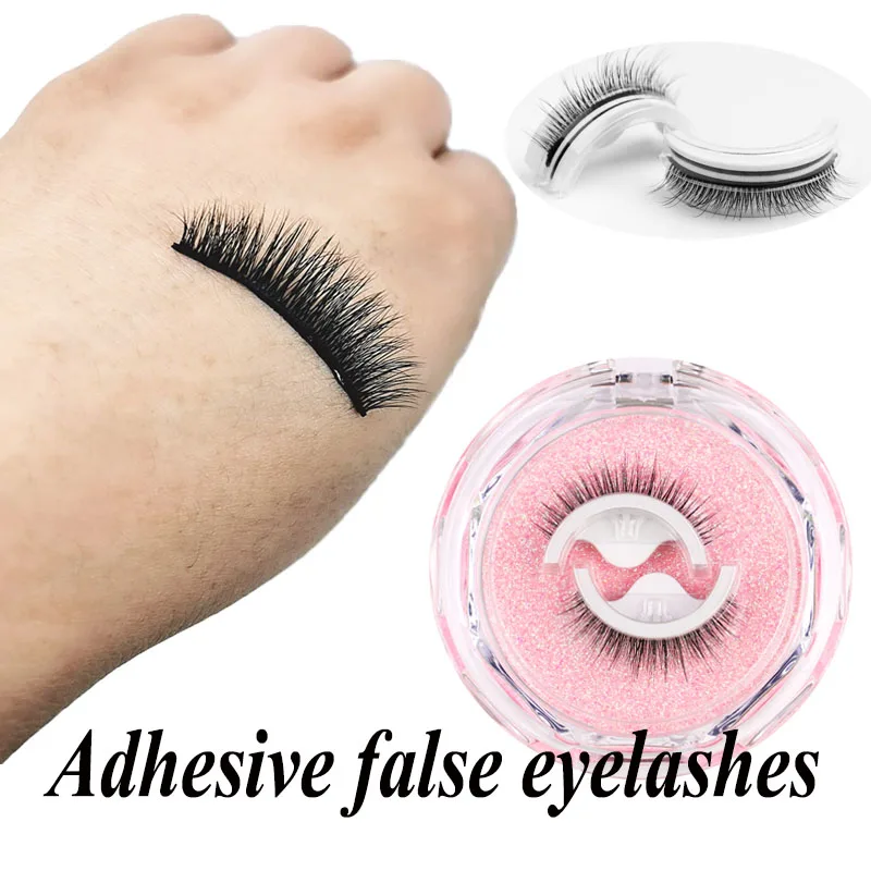 Fake Eyelashes Reusable Adhesive Eyelashes Full Strip Eyelashes With Glue Self-adhesive Lashes Daily Makeup Tools Dropshipping