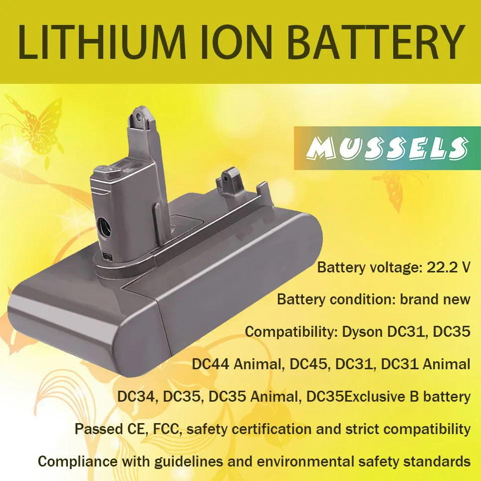 

Аккумулятор TREE.NB подходит для Dyson DC31 DC34 DC44 DC45 DC55 (тип B) animal 917083-01