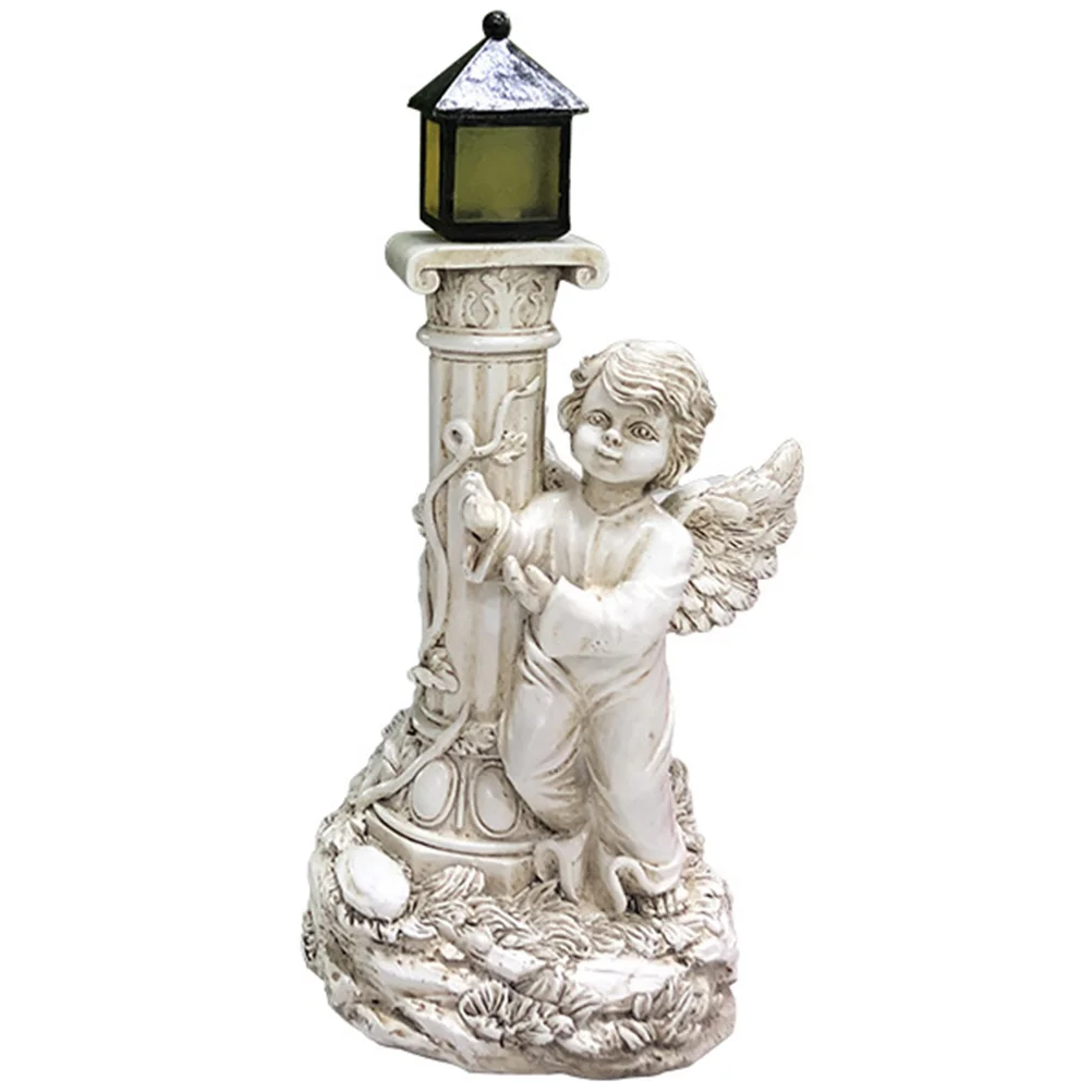 

Садовая лампа в виде ангела на солнечной батарее, s-фигурка, скульптура, статуя, сказочное очарование, уличное украшение, водонепроницаемый ...