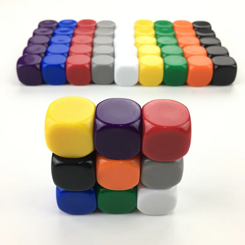 

5Pcs Dice 9 Colour 22mm Rounded Corner Acrylic Hexahedron Blank Dice Can Write Color Free Creativity Interesting DIY Dice Set