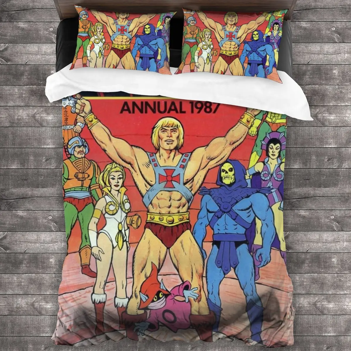 

Masters Of The Universe Soft Microfiber Comforter Set with 2 Pillowcase, Quilt Cover With Zipper Closure King Size
