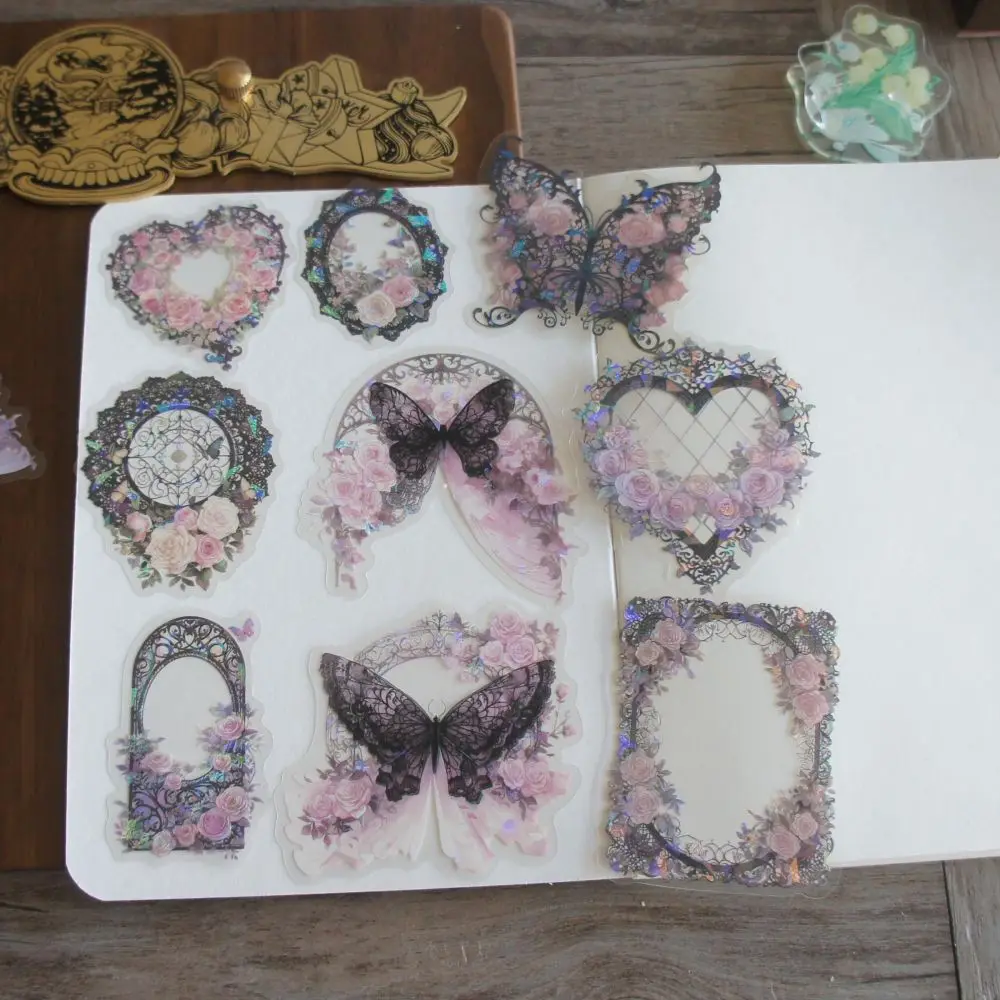 18 шт. лазерный ромбовидный узор кружево круглый кот лебедь конвалія дизайн ПВХ