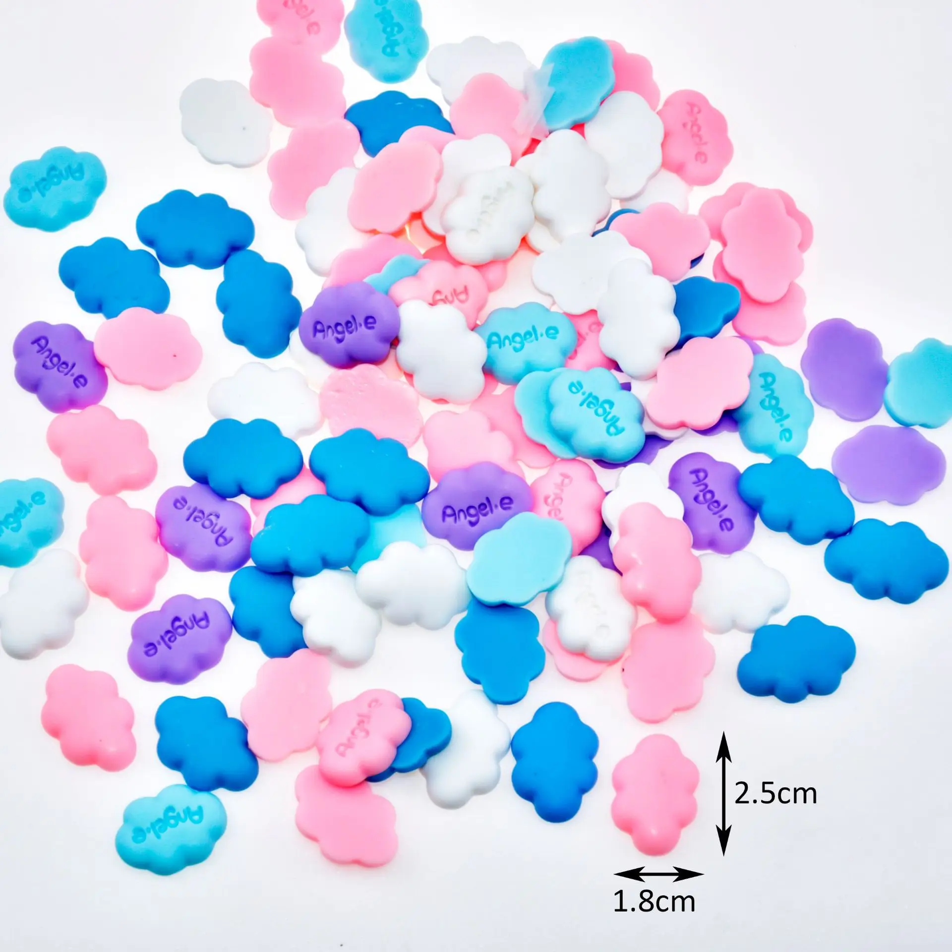

50Pcs Kawaii Clouds Resin Charms Cute DIY Earring Necklace Toys Keychain DIY Decoration1.8*2.5cm Resin Flat Back Jewelry Making