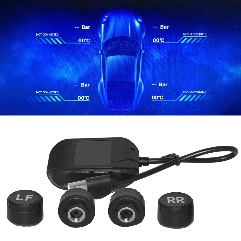 

Android USB Tire Pressure Monitoring System TPMS for Car Radio DVD Player Tyre External Sensor Leaking Low/high Pressure Alarm