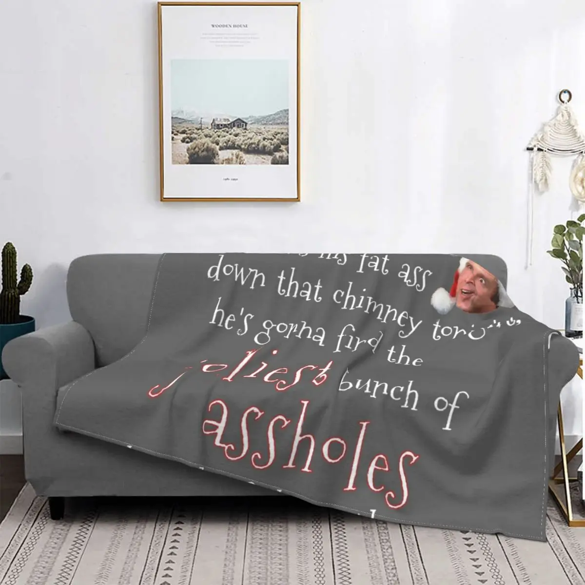 

Jolliest Assholes Blanket Christmas Vacation Santa Plush Thick UltraSoft Flannel Fleece Throw Blanket For Sofa Bedspread Cover
