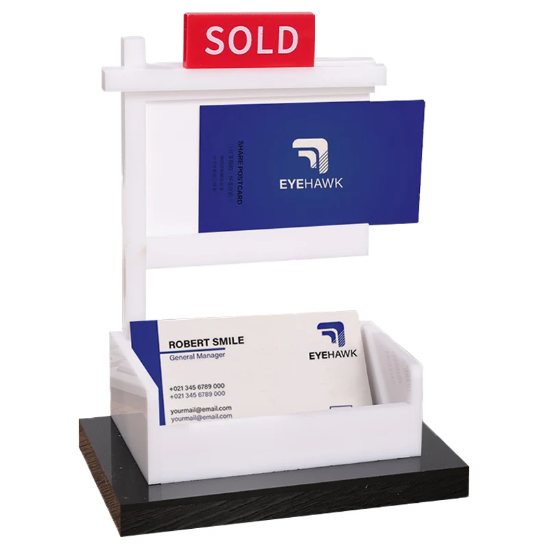 

Desktop Business Card Box Double-Cell Display Stand Special Office Business Visits Cardholder Card Holder Desk Shelf Box Storage
