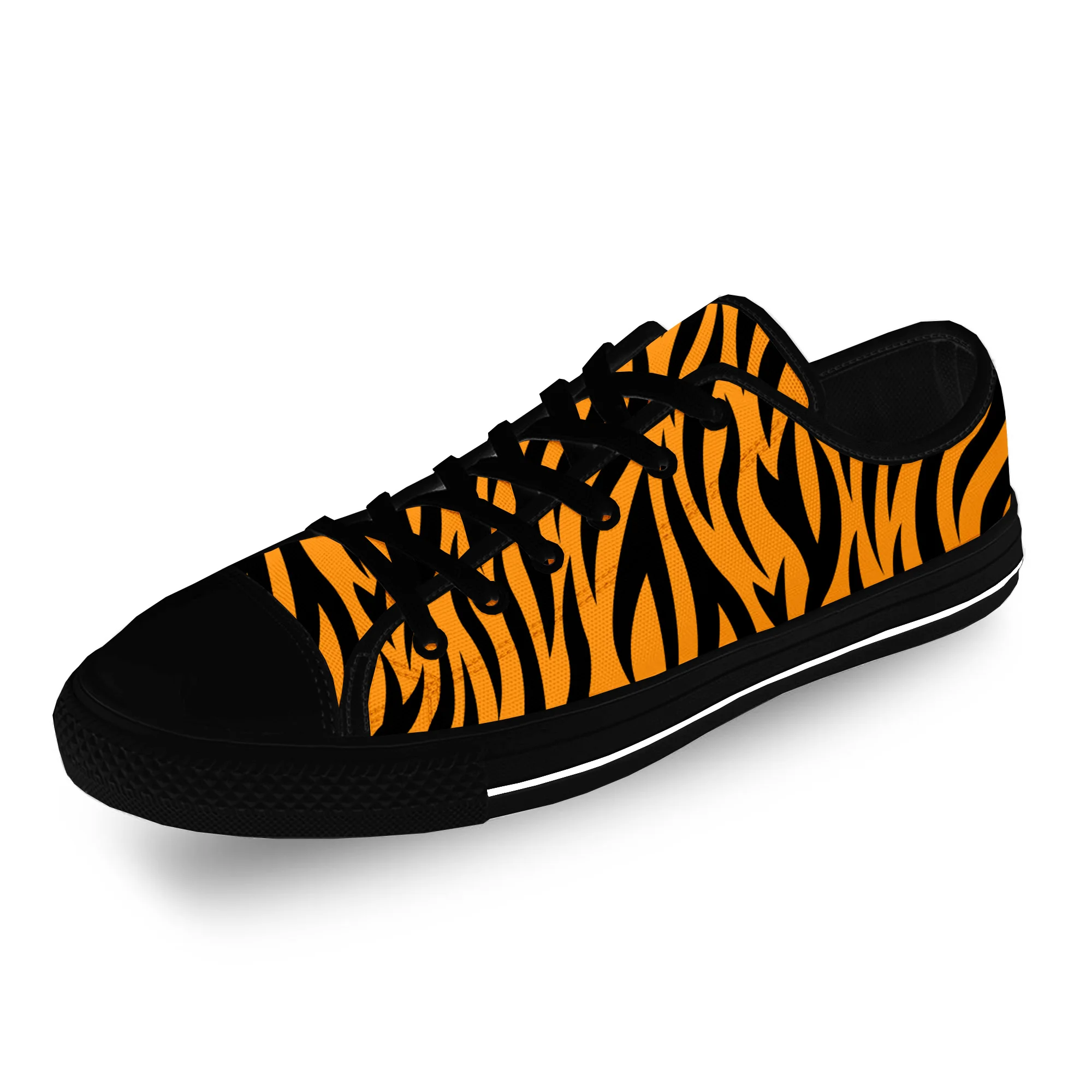 

3D Tiger Stripe Pattern Hot Funny Casual Cloth Fashion 3D Print Low Top Canvas Shoes Men Women Lightweight Breathable Sneakers