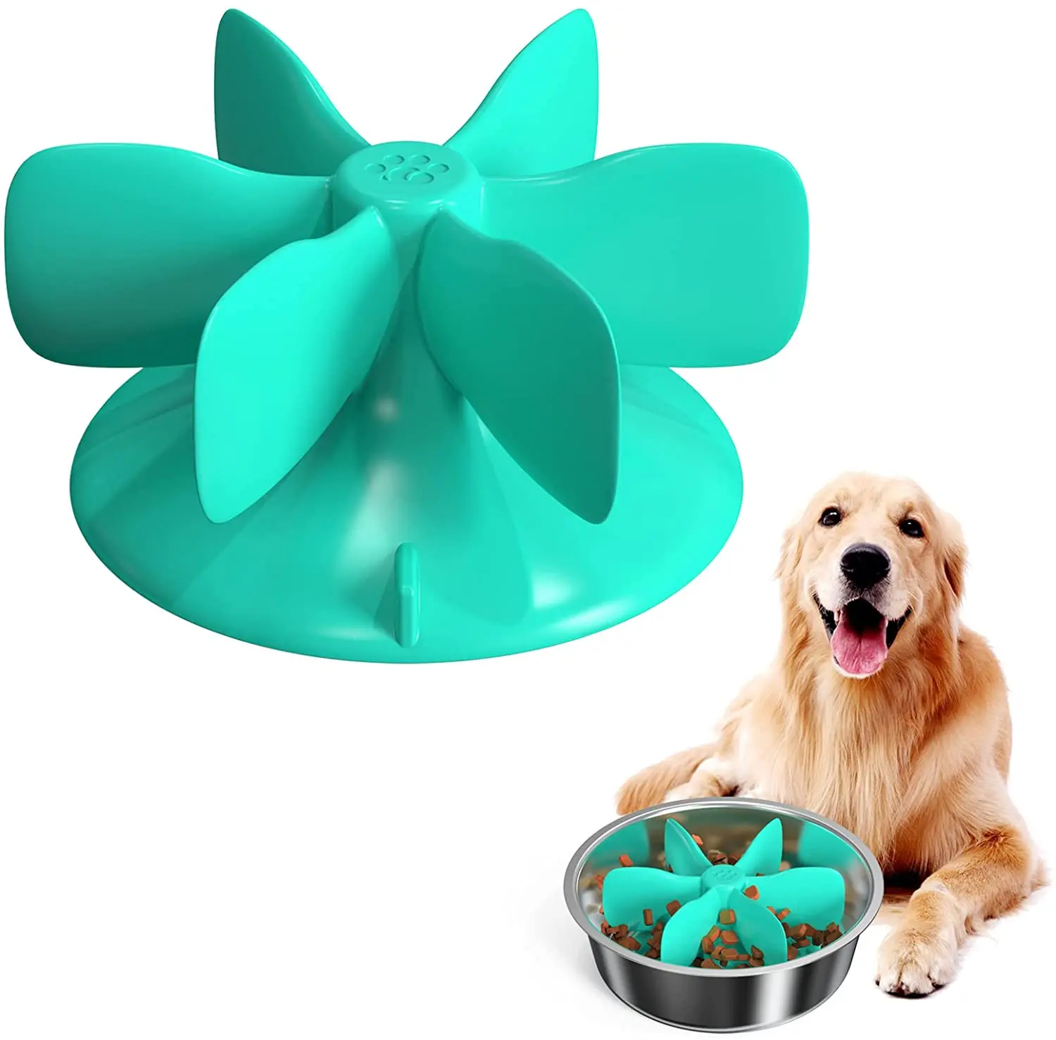 

Spiral Slow Feeder Insert with Strong Suction Cup Turning A Dog Bowl for Dog Dish Into A Slow Feeder Bowl To Slow Down Eating