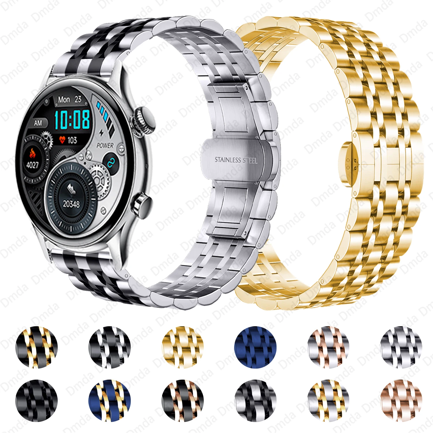 

Metal Strap For COLMI I30 M40 Band Stainless Steel Bracelet For COLMI P8 Plus Pro P9 P12 V23 V31 20mm 22mm Wristbands Watchbands