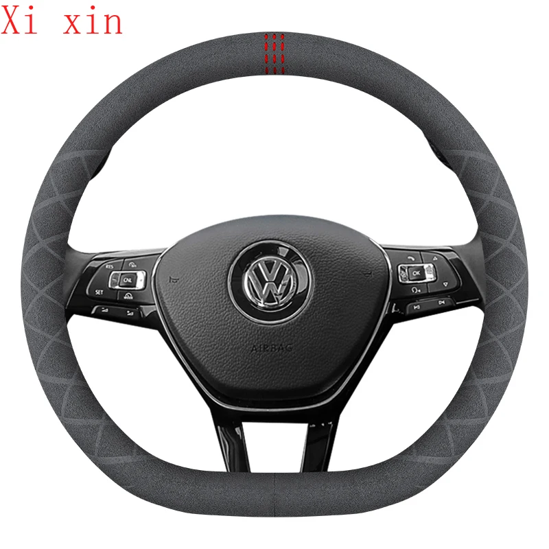 

Suede steering wheel cover for Volkswagen Lavida Sagitar Bora Passat lamando MAGOTAN Tiguan car interior accessories